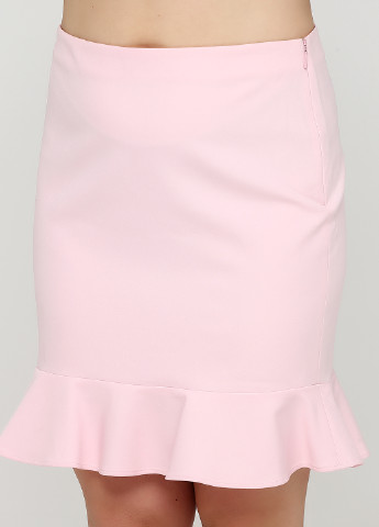 Светло-розовая кэжуал однотонная юбка Mango с баской