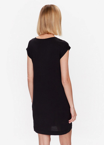 Чорна домашній сукня сукня-футболка Emporio Armani з логотипом