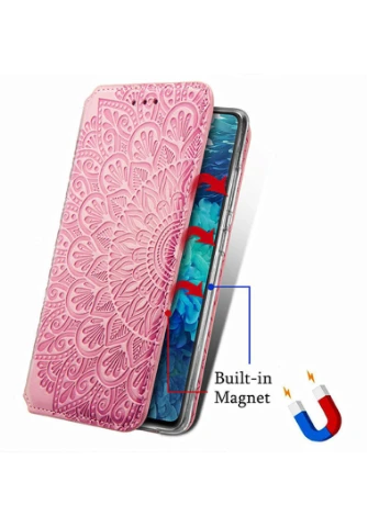 Шкіряний чохол книжка Mandala (PU) для Huawei P Smart (2021) / Y7a Рожевий (is_00000041391_2) Getman (250500170)