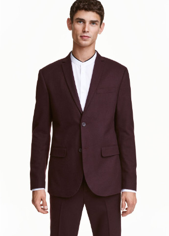 Пиджак H&M однотонный бордовый деловой