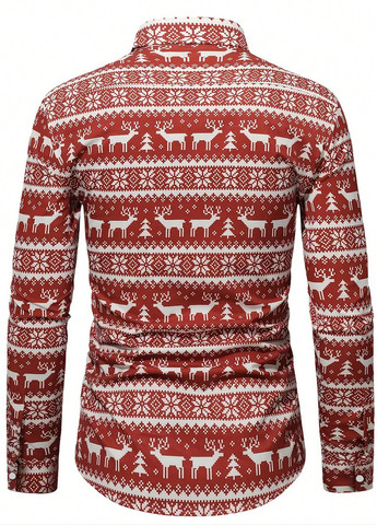 Цветная кэжуал рубашка новогодний SHEIN