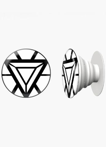 Попсокет (Popsockets) тримач для смартфону Залізна людина Марвел (Iron man Marvel) (8754-1449) Чорний MobiPrint (216748441)