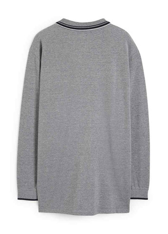 Серая футболка-поло для мужчин C&A меланжевая