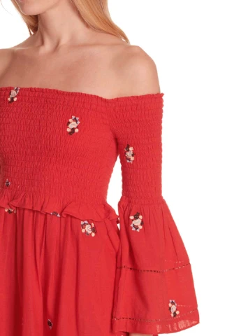 Червона кежуал сукня Free People однотонна