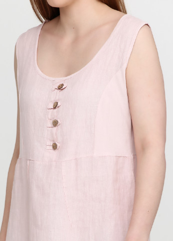 Светло-розовое кэжуал платье Puro Lino меланжевое