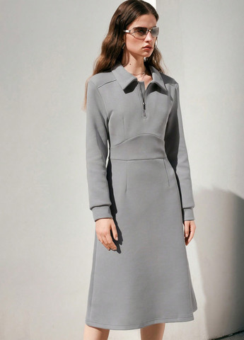 Сіра кежуал сукня SHEIN однотонна
