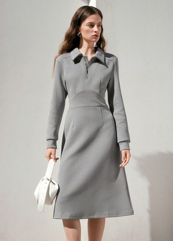 Сіра кежуал сукня SHEIN однотонна