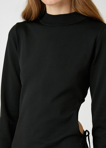 Черное кэжуал платье платье-свитер KOTON однотонное