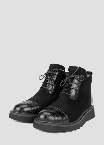 Осенние ботинки Guero со шнуровкой, с тиснением из натуральной замши