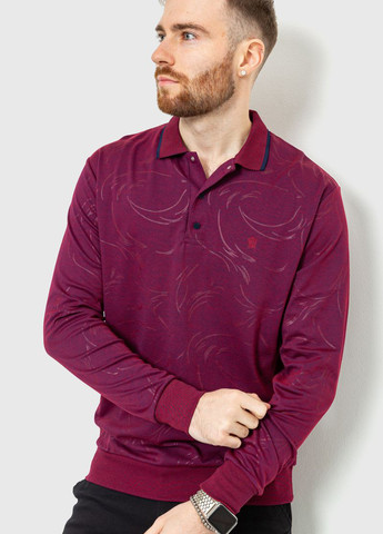 Бордовая футболка-поло для мужчин Ager с рисунком