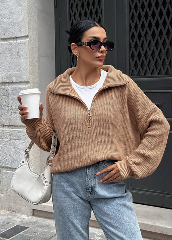 Пісочний демісезонний светр SHEIN