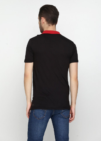 Черная футболка-поло для мужчин West Wint с рисунком