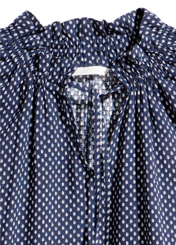 Темно-синее кэжуал платье клеш H&M в горошек