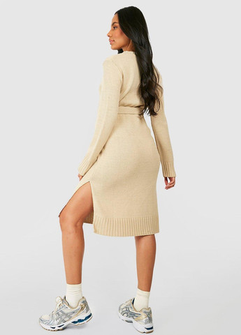 Песочное кэжуал платье для беременных платье-свитер Boohoo однотонное