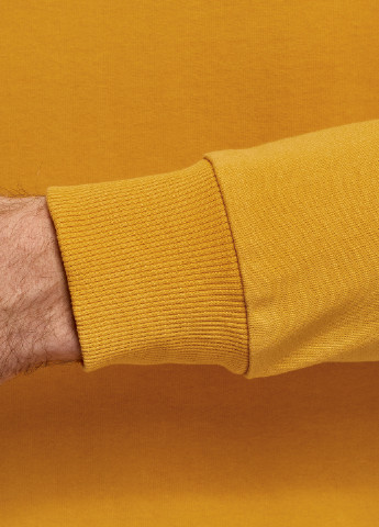 Свитшот Oodji - Прямой крой однотонный желтый кэжуал хлопок - (190935170)