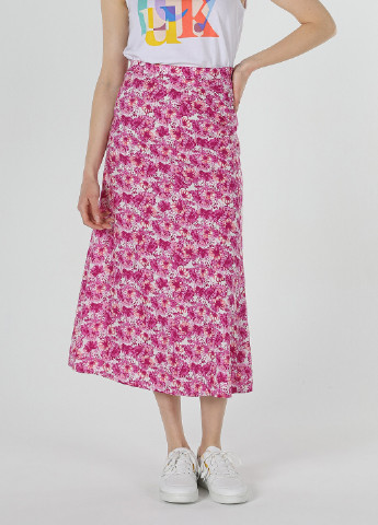 Фуксиновая кэжуал цветочной расцветки юбка Colin's
