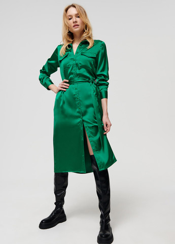 Зелена кежуал сукня сорочка Sinsay однотонна