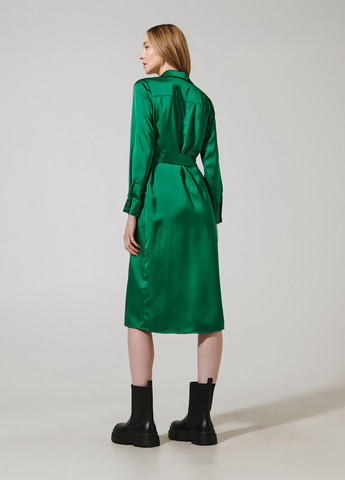 Зеленое кэжуал платье рубашка Sinsay однотонное