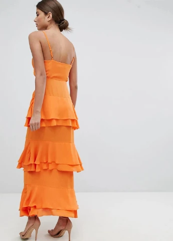 Оранжевое вечернее платье Missguided однотонное