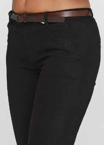 Черные кэжуал демисезонные брюки Pull & Bear