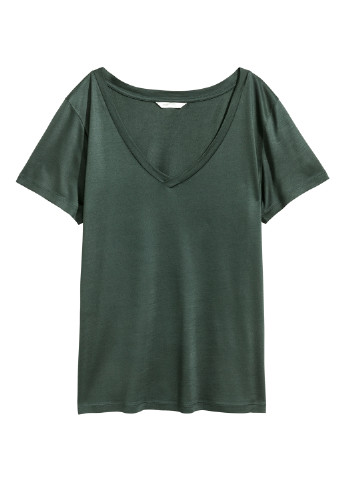 Оливковая летняя футболка H&M