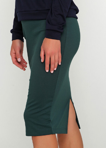 Зеленая кэжуал однотонная юбка Gingier карандаш