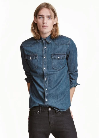 Синяя рубашка H&M