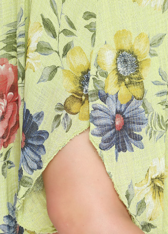 Салатовое кэжуал платье New Collection с цветочным принтом