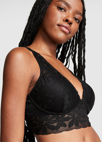 Чорний бралетт бюстгальтер Victoria's Secret без кісточок поліамід