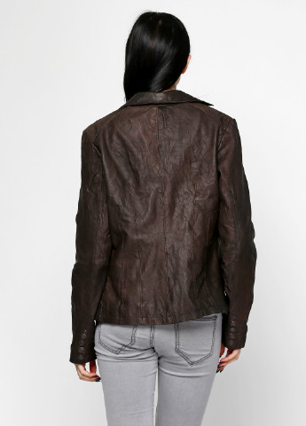 Темно-коричневая демисезонная куртка кожаная Maze