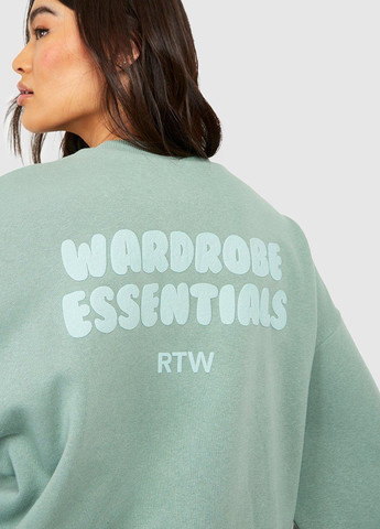 Світло-зелений світшот Boohoo напис без декору (299462161)