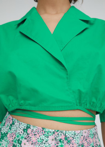 Зелёная блуза на запах Edited