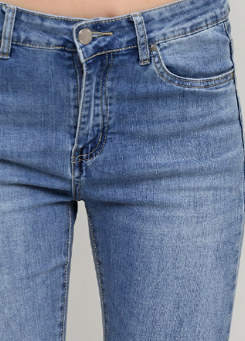 Голубые демисезонные зауженные джинсы Adoro