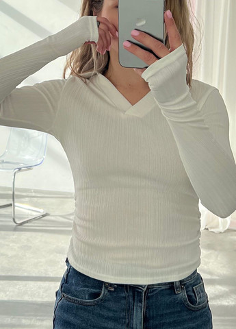 Белая женская футболка-поло No Brand однотонная