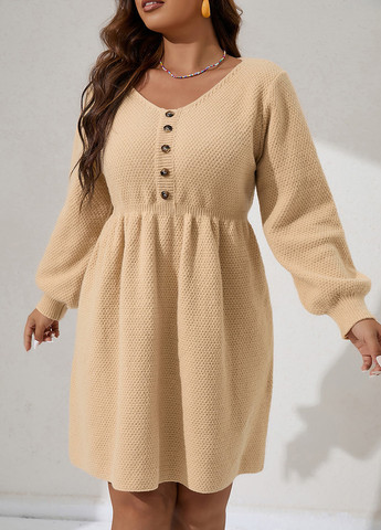 Бежева кежуал сукня сукня светр SHEIN однотонна