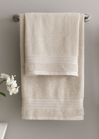English Home полотенце romantic stripe (2 шт.) 50х85 см, 70х150 см однотонный серый производство - Турция