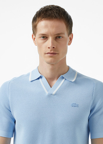Светло-голубой футболка-поло для мужчин Lacoste однотонная