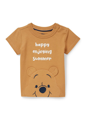 Коричневый летний комплект (футболка, слюнявчик) C&A