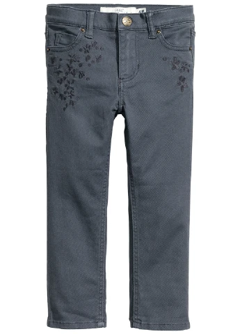 Серо-синие демисезонные прямые брюки H&M