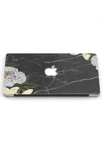 Чохол пластиковий для Apple MacBook 12 A1534 / A1931 Чорний мармур з півоніями (3365-2370) MobiPrint (218861713)