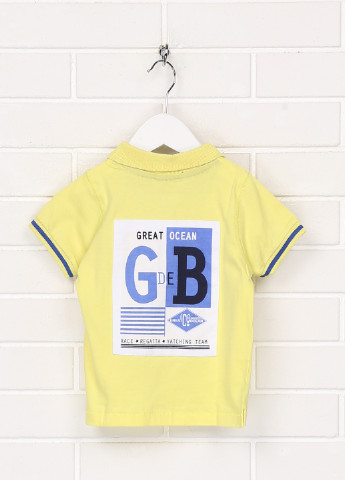 Желтая детская футболка-поло для мальчика Grain de ble с надписью