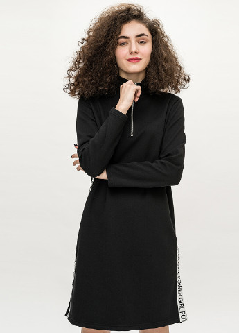 Черное кэжуал платье с длинным рукавом befree