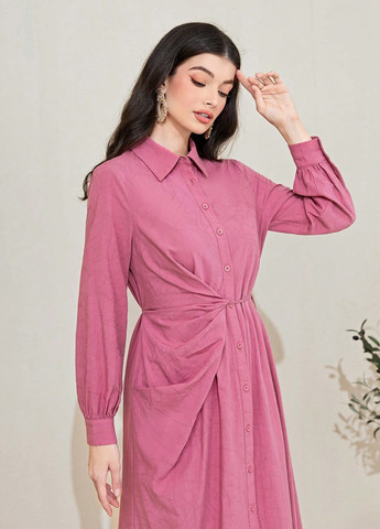 Рожева кежуал сукня сукня-сорочка SHEIN з малюнком