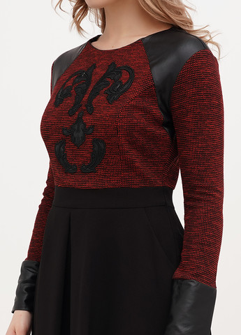 Червона кежуал сукня кльош Imperial колор блок