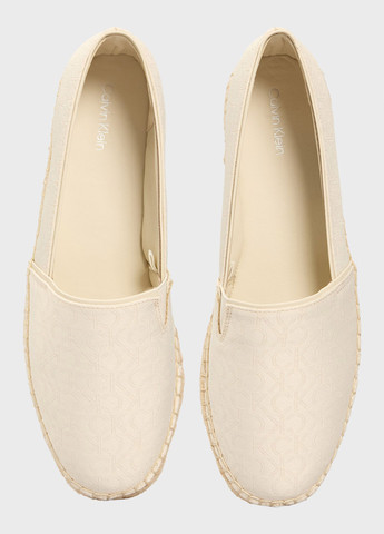 Светло-бежевые эспадрильи Calvin Klein логотип плетение (366424637)