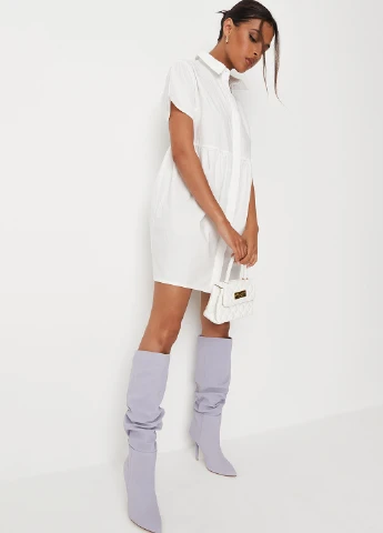 Белое кэжуал платье рубашка Missguided однотонное