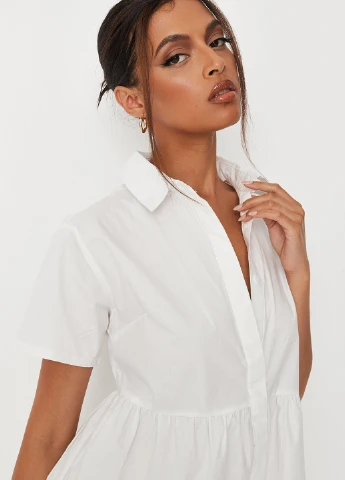 Белое кэжуал платье рубашка Missguided однотонное