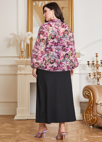 Комбинированный демисезонный комплект (платье, накидка) SHEIN