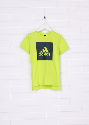 Салатовая летняя футболка с коротким рукавом adidas