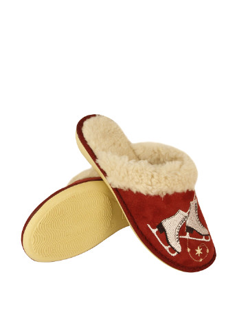 Бордовые тапочки Белста с вышивкой